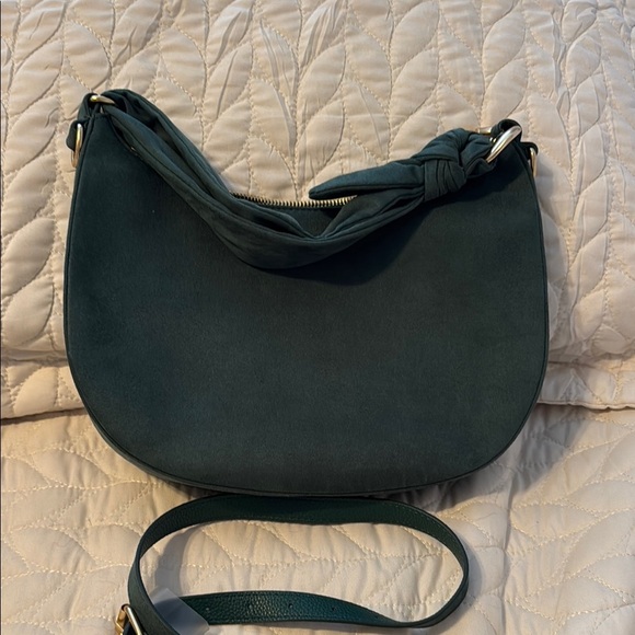 Nanette Lepore Green Shoulder Bag with Suede Finish - Picture 2 of 5